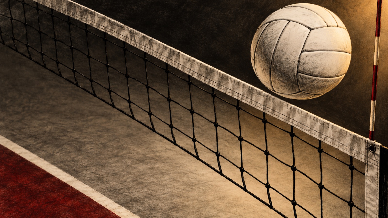 Yapay zekâ ile üretilmiş temsili illüstrasyon. Kadın voleybolunun Kupa Voley başlangıcını top ve fileyle anlatan temsili Kara Mürekkep illüstrasyonu; gerçek maç veya salon görüntüsü değildir.